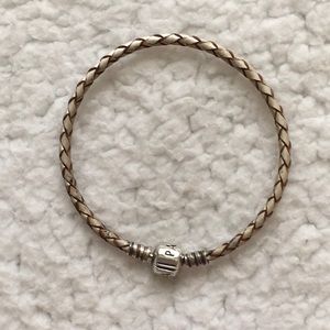 Pandora Champagne Blush Leather Bracelet Medium